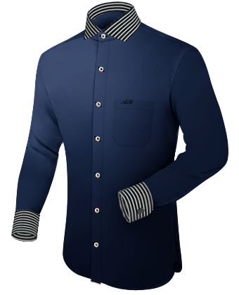 Grijs Groen Overhemd with Italian Collar 1 Button