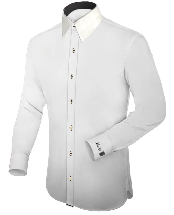 Ideeen Maatoverhemd with French Collar 1 Button