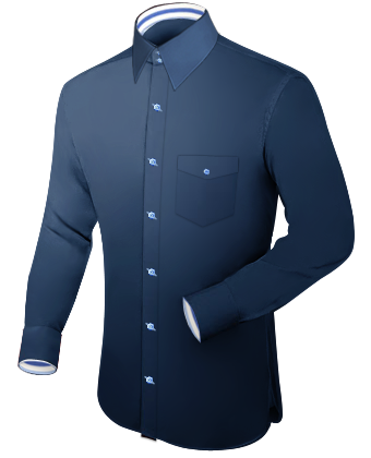 Mannen Blouse with French Collar 2 Button