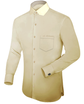 Witte Overhemd with French Collar 2 Button