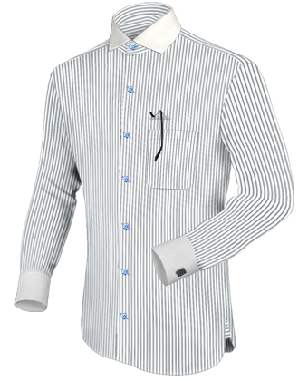 Witte Overhemden with Italian Collar 2 Button