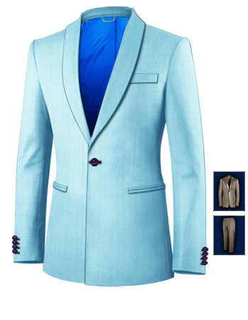 Mens Tailored Suits Brussels with 1 Button, Single Breasted