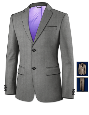 Online Tailored Suits with 2 Buttons, Single Breasted