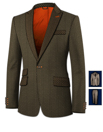 Oranje Costuum with 1 Button, Single Breasted