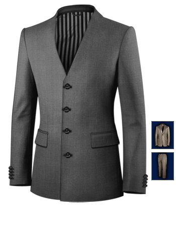 Suit Heren with 4 Buttons, Single Breasted